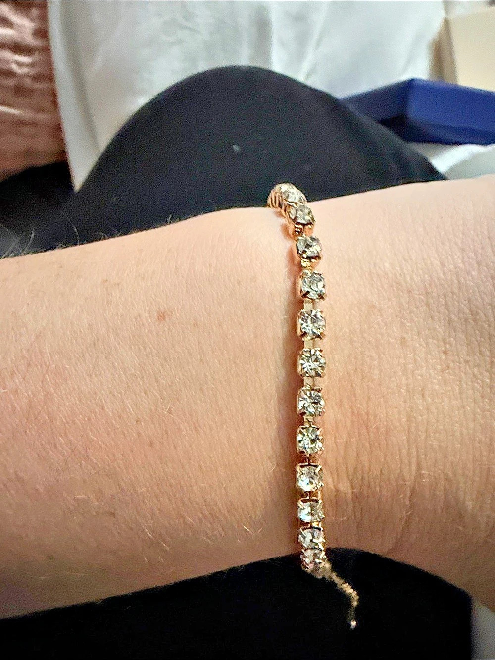 Gold-Tone Stone Link Bracelet New